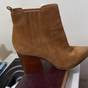 Marc Fisher Camel Suede Heeled Boots